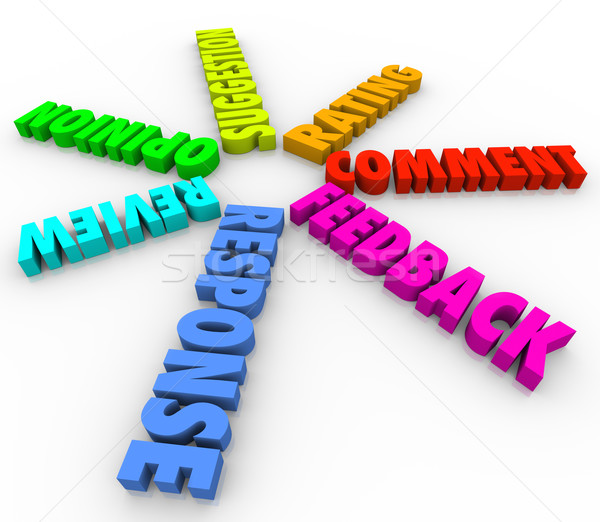 Feedback Words 3D Spiral Pattern Opinion Comment Stock photo © iqoncept