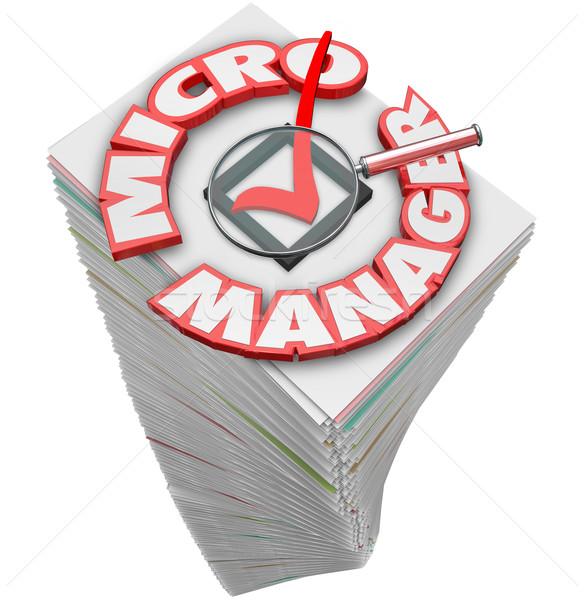 Mikro Manager 3D Worte Papierkram Stock foto © iqoncept