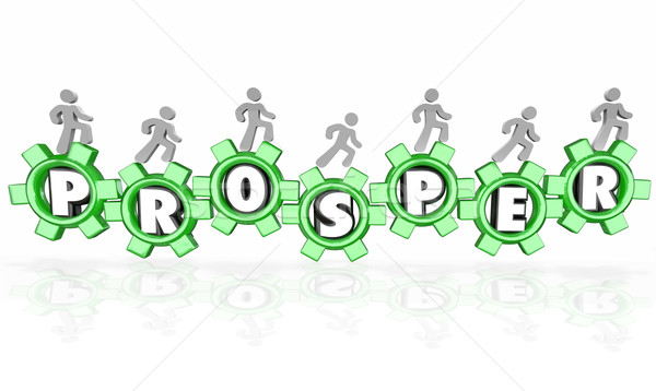 Prosper Word Gears Earning Money Company Business Working to Suc Stock photo © iqoncept