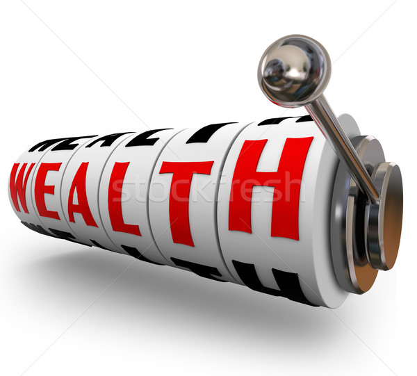 Wealth Slot Machine Wheels Dials Income Savings Riches Stock photo © iqoncept