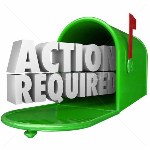 Action Required Message Mailbox Urgent Notice Legal Document Stock photo © iqoncept