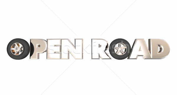 Stock photo: Open Road Trip Tour Travel Transportation 3d Words Driving Pleas