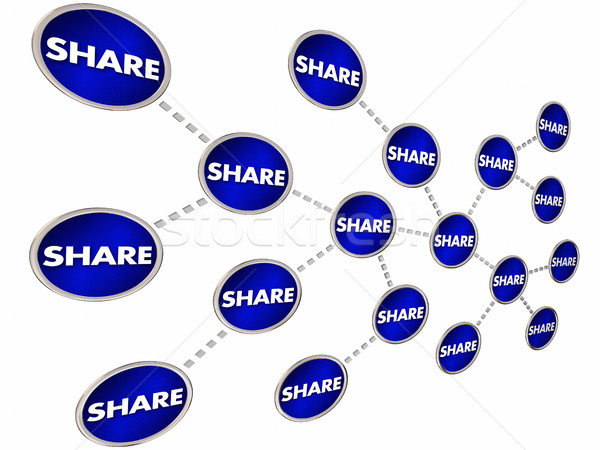 Share Spread Trade Communicate Message Chain 3d Illustration Stock photo © iqoncept