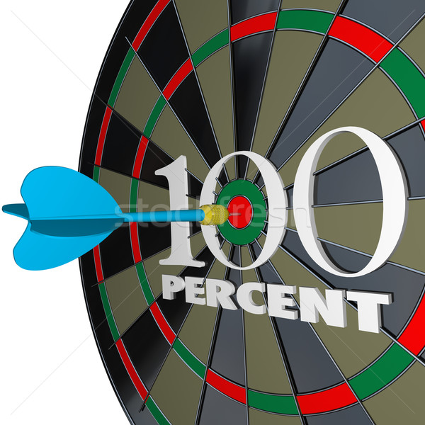 100 Percent Words Dart Board One Hundred Total Full Stock photo © iqoncept