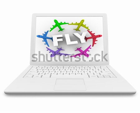 Bilgisayar dizüstü bilgisayar çevrimiçi eczane beyaz rx Stok fotoğraf © iqoncept