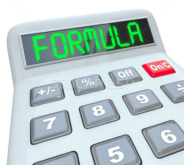 Formula Word Calculator Math Problem Figure Answer Stock photo © iqoncept