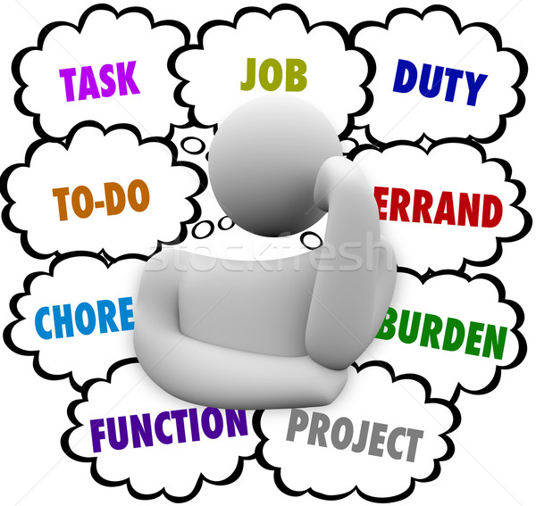 Task Job Chore To Do Stress Person Thinking Many Errands Stock photo © iqoncept