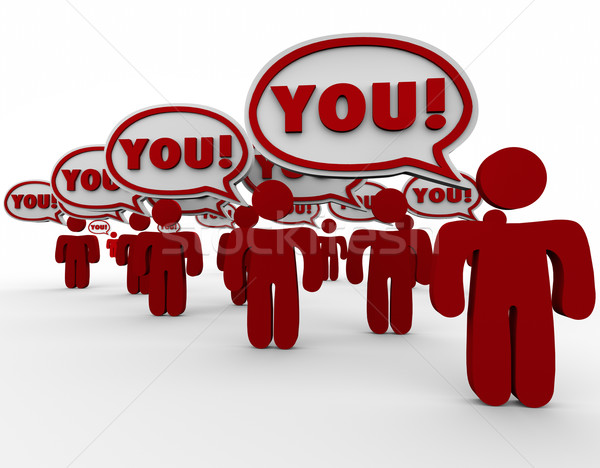 You Speech Bubbles People Customers Demand Your Attention Servic Stock photo © iqoncept
