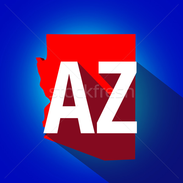 Arizona Briefe Abkürzung rot 3D Karte Stock foto © iqoncept