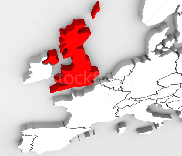 England 3D Abstract Map Europe Great Britain Stock photo © iqoncept