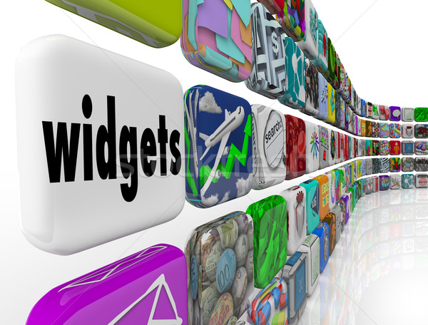 Widgets Applications Apps Software Programs Tile Icons Stock photo © iqoncept