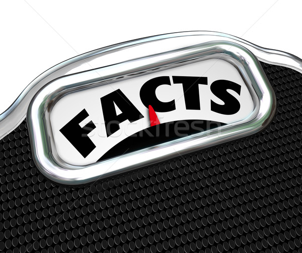 Facts Word Scale Weighing Information Research Options Stock photo © iqoncept