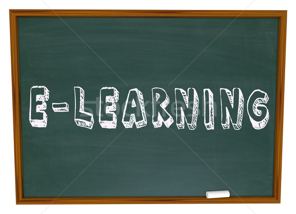 E-Learning School Chalkboard Online Internet Web Based Education Stock photo © iqoncept