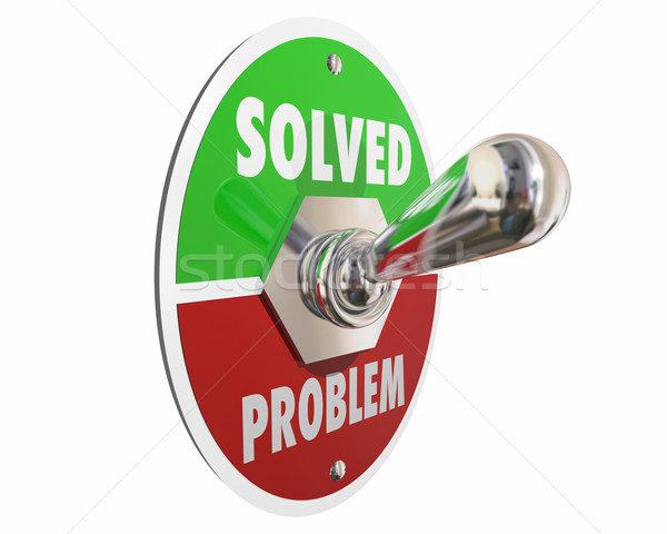 Problem Solution Solved Switch On Fix Repair 3d Illustration Stock photo © iqoncept