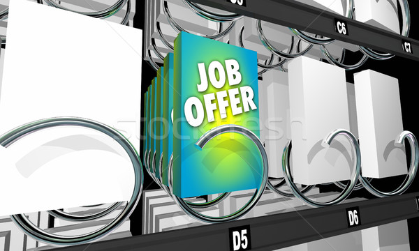 Job Offer Interview Candidate Career Vending Machine 3d Illustra Stock photo © iqoncept