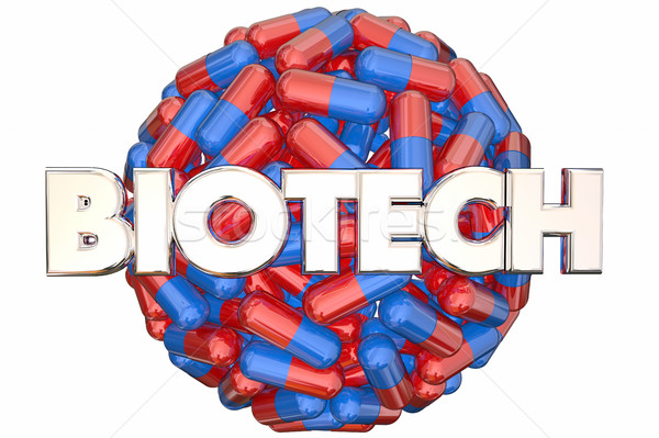 Biotech onderzoek pillen geneeskunde genezen 3d illustration Stockfoto © iqoncept