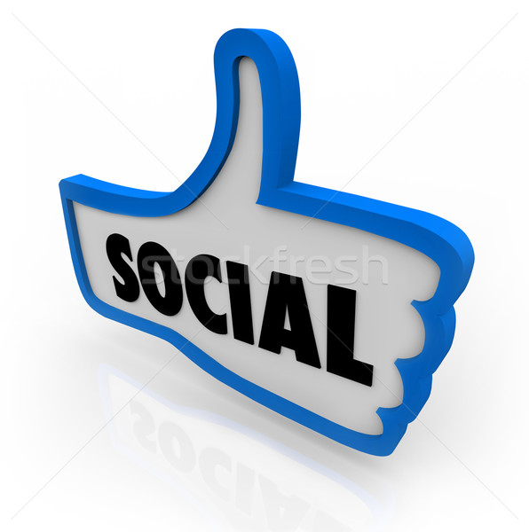 Social Blue Thumb's Up Symbol Network Communication Stock photo © iqoncept