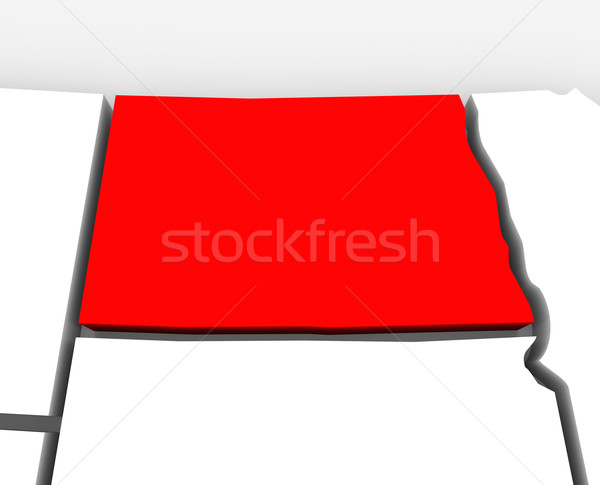 North Dakota Red Abstract 3D State Map United States America Stock photo © iqoncept