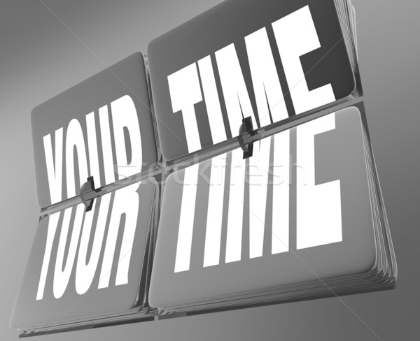 Your Time Words on Retro Clock Flip Tiles Personal Break Vacatio Stock photo © iqoncept