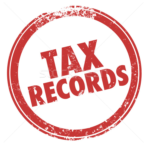 Stock photo: Tax Records Words Stamp Audit Red Round Circle