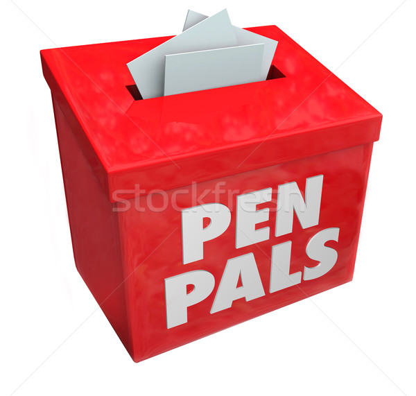 Pen Pals Words Mail Box Deliver Far Long Distance Correspondence Stock photo © iqoncept