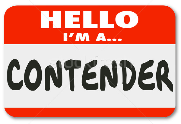 Hello I Am a Contender Name Tag Sticker Competitor Professional  Stock photo © iqoncept