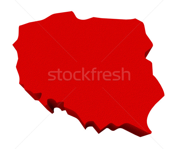 Сток-фото: Польша · красный · 3D · Европа · карта · изолированный