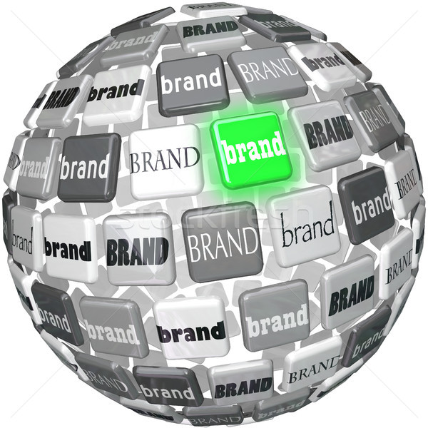 Stock photo: Many Brands One Unqiue Best Brand Sphere Top Choice