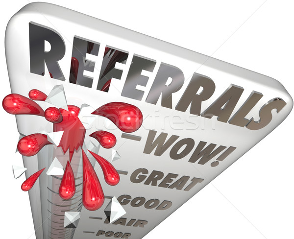 Stock photo: Referrals Thermometer Gauge Measuring New Business Customers
