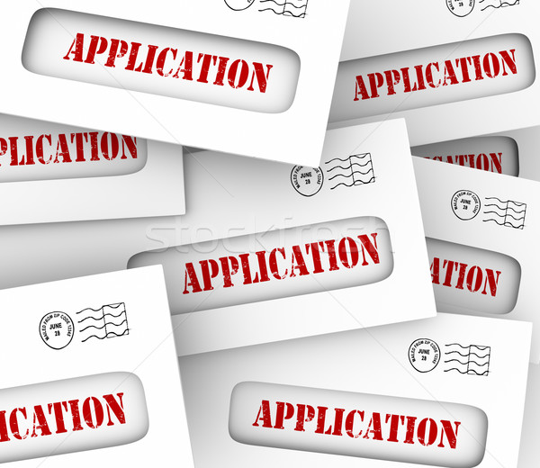 Application Word Envelopes Many Candidates Apply Job Loan Letter Stock photo © iqoncept