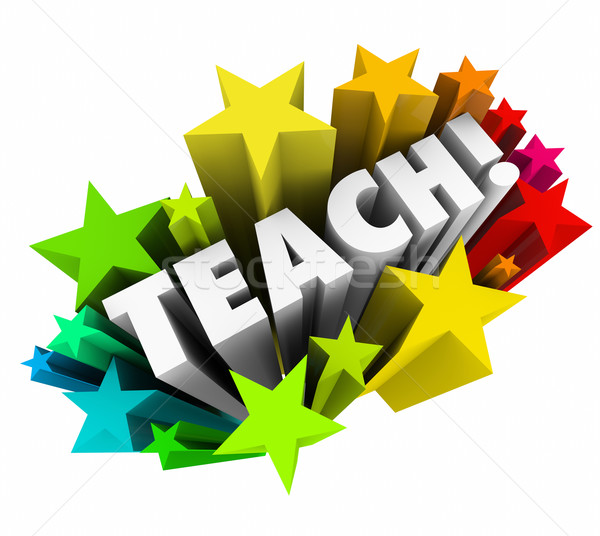 Teach Word Stars Learning Education School College Professor Tea Stock photo © iqoncept