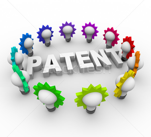 Patent słowo żarówki wiele kolorowy biały Zdjęcia stock © iqoncept