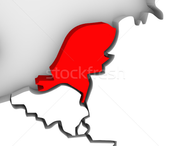 3D abstrato mapa Holanda europa país Foto stock © iqoncept