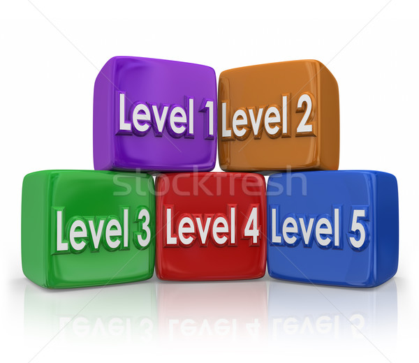 Level 1 Through 5 Steps Grades Color Blocked Cubes Stock photo © iqoncept