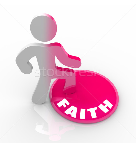 Credinţă dumnezeu inimă persoană buton culoare Imagine de stoc © iqoncept