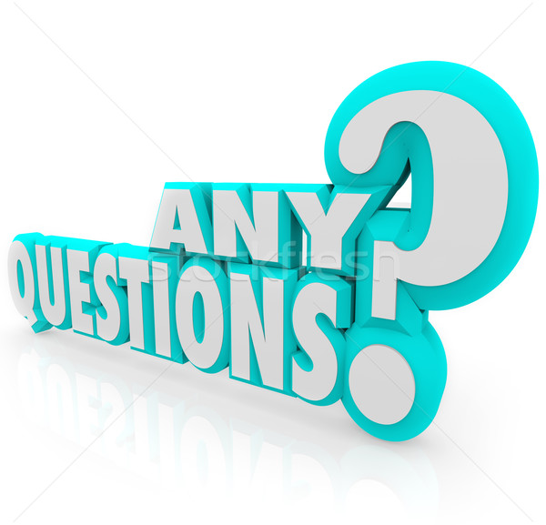 Any Questions Words Asking Summary Teaching Lesson Learning Stock photo © iqoncept