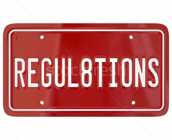 Regulations License Plate Word Auto Car Testing Safety Stock photo © iqoncept