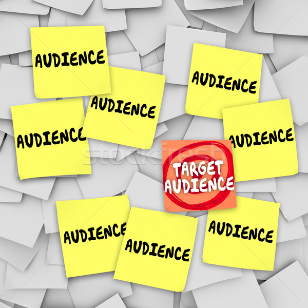 Target Audience Sticky Notes Bulletin Board Marketing Message Stock photo © iqoncept