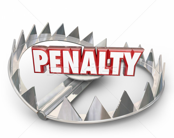 Stock photo: Penalty Bear Trap 3d Word Punishment Break Rules