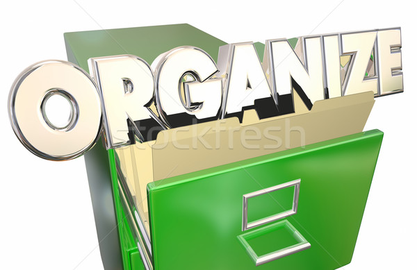 Organize Word File Cabinet Folders Keep Information Stock photo © iqoncept