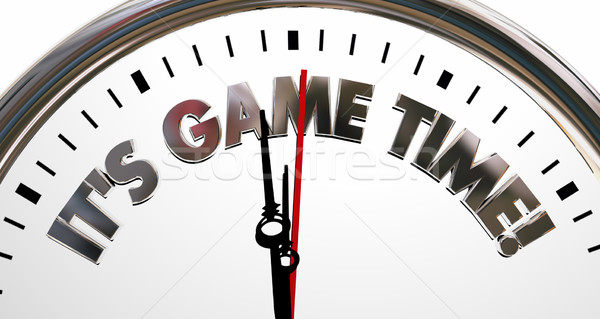 Its Game Time Clock Start Begin Playing Competition 3d Illustrat Stock photo © iqoncept