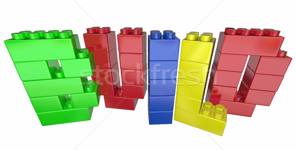 Build Construct Project Task Blocks Word Letters 3d Illustration Stock photo © iqoncept