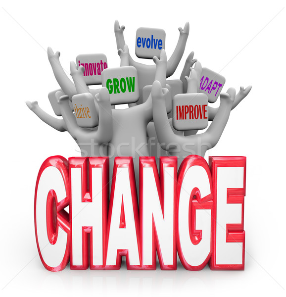 Change Team of People to Innovate Evolve Improve Adapt Stock photo © iqoncept
