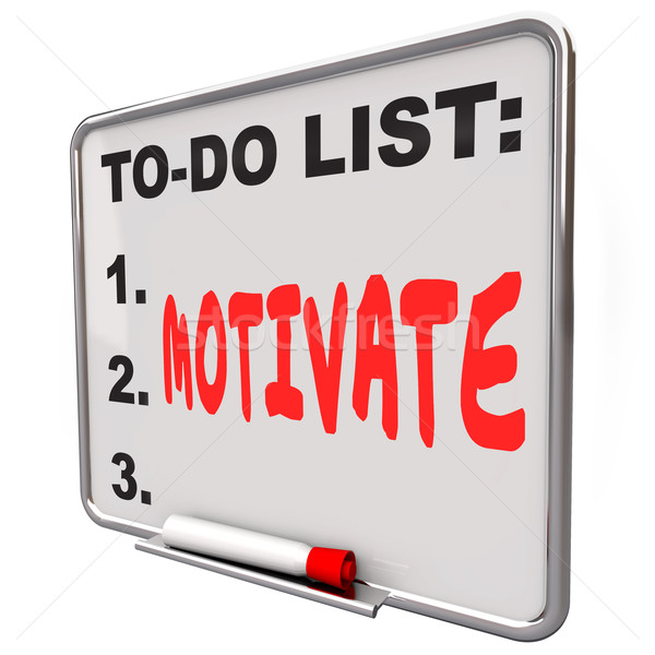 Stock photo: Motivate Word Dry Erase Board To Do List Encourage Inspire
