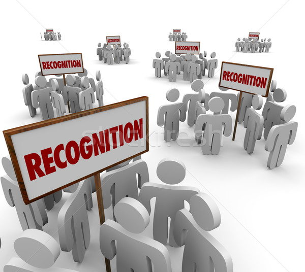 Recognition Word Signs Groups People Workers Employees Appreciat Stock photo © iqoncept