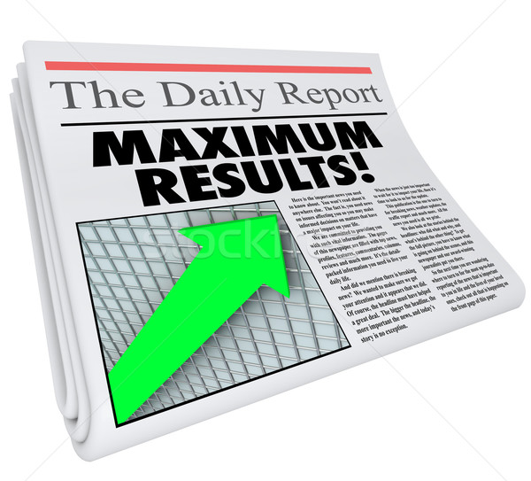 Maximium Results Newspaper Article Headline Big Announcement ROI Stock photo © iqoncept