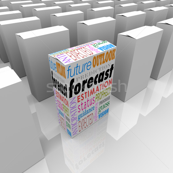 Forecast Outlook Future Guidance Words on Unique Box Among Many  Stock photo © iqoncept