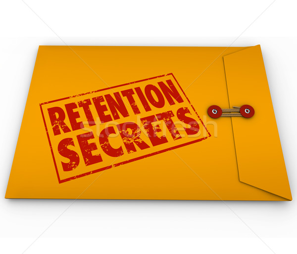 Retention Secrets Yellow Envelope Retain Employees Customers Stock photo © iqoncept