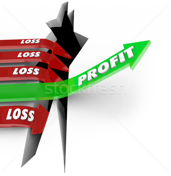 Proft Vs Loss Making Money Revenue Arrow Over Hole Stock photo © iqoncept