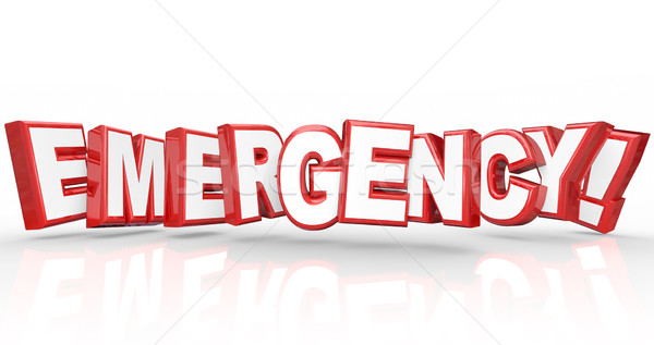 Emergency Word 3d Letters Big Crisis Disaster Stock photo © iqoncept